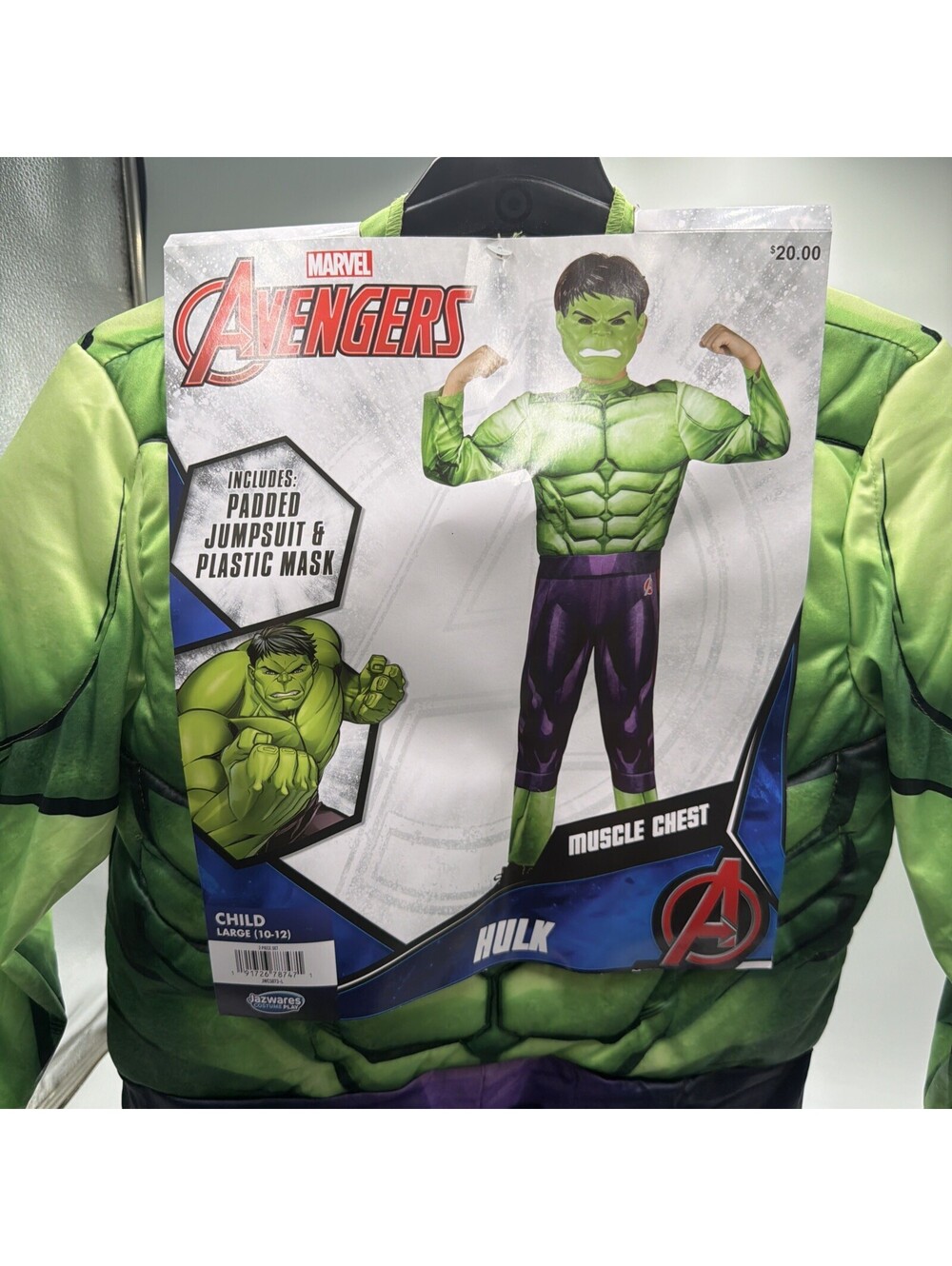 New Marvel Avengers Hulk Muscle Chest Costume Child Size Large 10-12